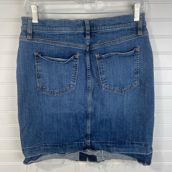 Loft Denim Button Up Front Dark Wash Skirt 6 Women’s EUC - Picture 3 of 9